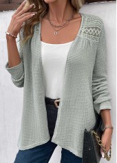 Sage Green Patchwork Long Sleeve Light Cardigan | thumb picture 
