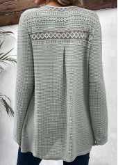 Sage Green Patchwork Long Sleeve Light Cardigan | thumb picture 