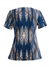 Peacock Blue Fake 2in1 Leopard T Shirt