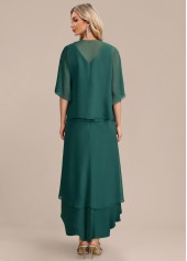 Green Scalloped Hem High Low Dress and Cardigan | thumb picture 