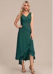 Green Scalloped Hem High Low Dress and Cardigan | thumb picture 