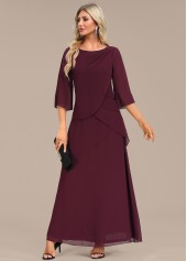 Wine Red Breathable A Line Maxi Dress | thumb picture 