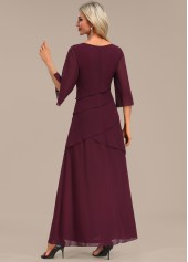 Wine Red Breathable A Line Maxi Dress | thumb picture 
