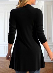 Black Long Sleeve Shawl Collar Fake Two Piece Twinset | thumb picture 