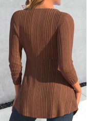 Dark Coffee Button Geometric Print T Shirt | thumb picture 