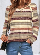 Multi Color Button Geometric Print T Shirt | thumb picture 