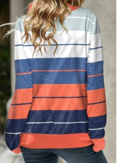 Multi Color Patchwork Striped Long Sleeve Sweatshirt | thumb picture 
