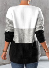 Black Zipper Long Sleeve Round Neck Sweatshirt | thumb picture 