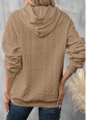 Light Camel Drawstring Long Sleeve Hoodie | thumb picture 