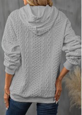 Light Grey Drawstring Long Sleeve Hoodie | thumb picture 