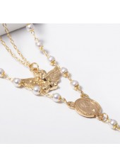 Gold Color Round Alloy Detail Necklace | thumb picture 