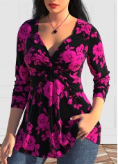 Valentine's Day Plus Size Hot Pink Twist T Shirt | thumb picture 