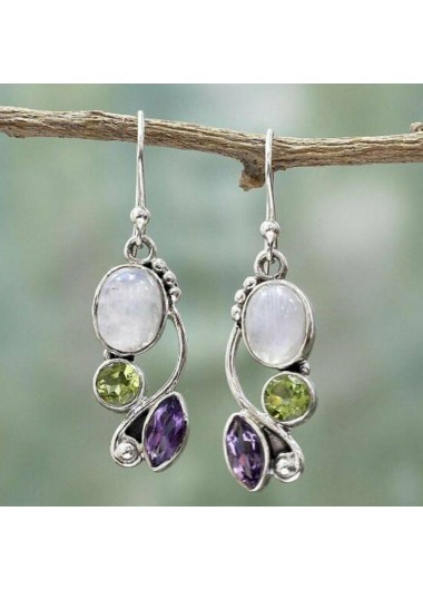 women clothes image of Purple Color Round Alloy Detail Earrings