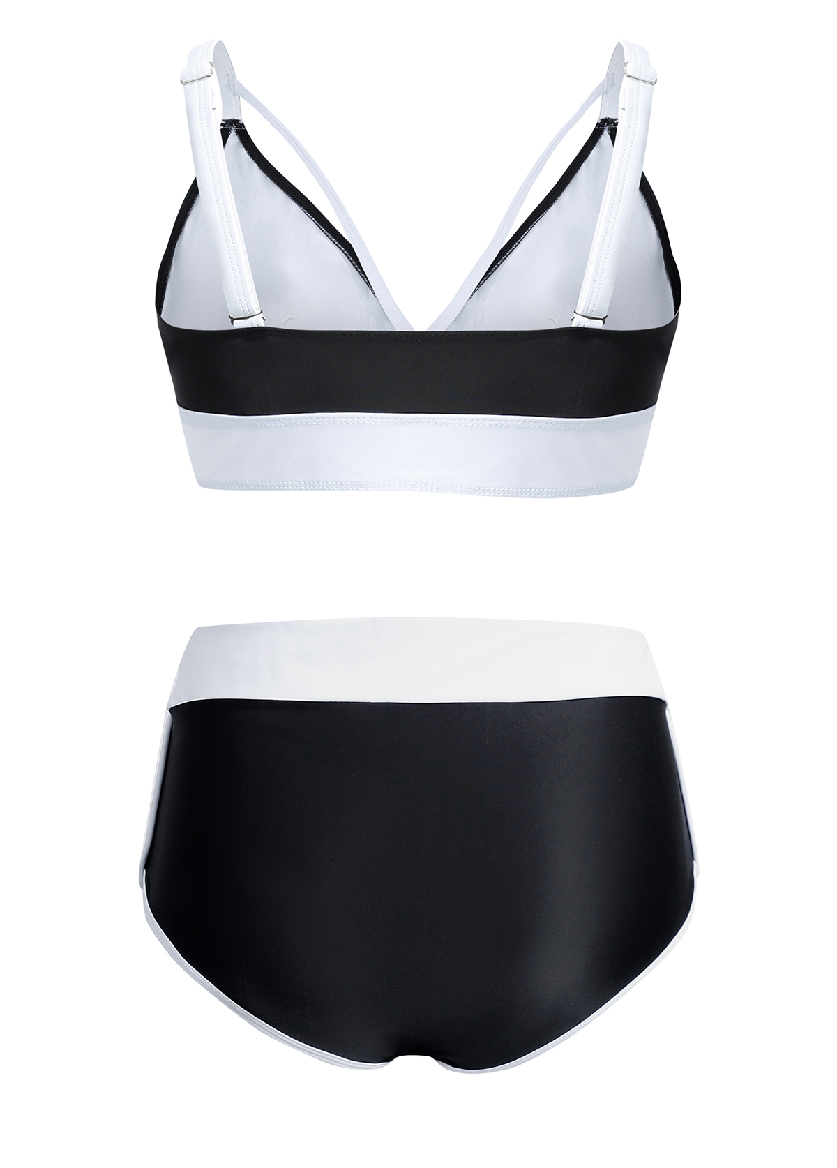 High Waisted Black Contrast Bikini Set | picture 