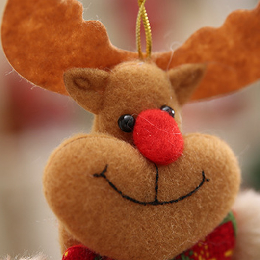 Red Christmas Print Mini Reindeer Pendant