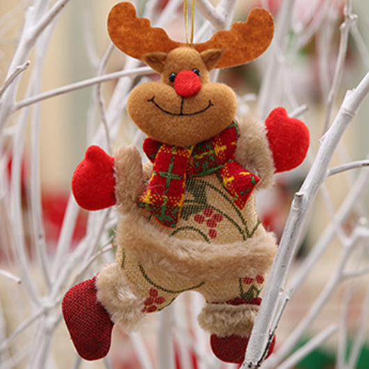 Red Christmas Print Mini Reindeer Pendant