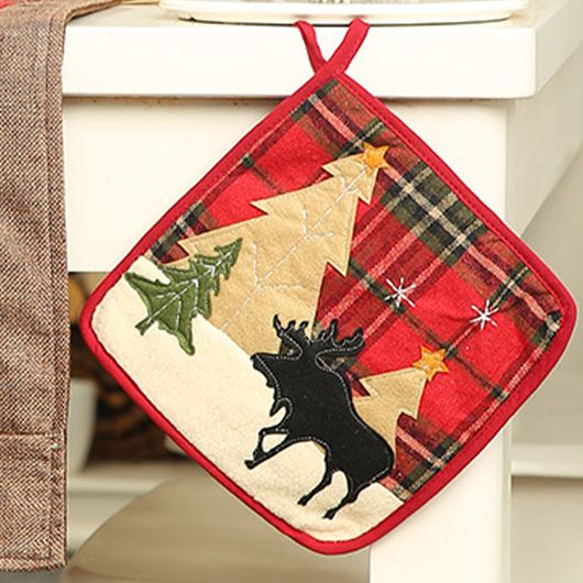 Red Christmas Print Plaid Placemat Table Mat