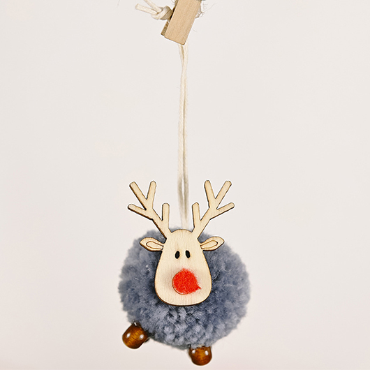 Christmas Animal Dark Grey Decorative Pendant