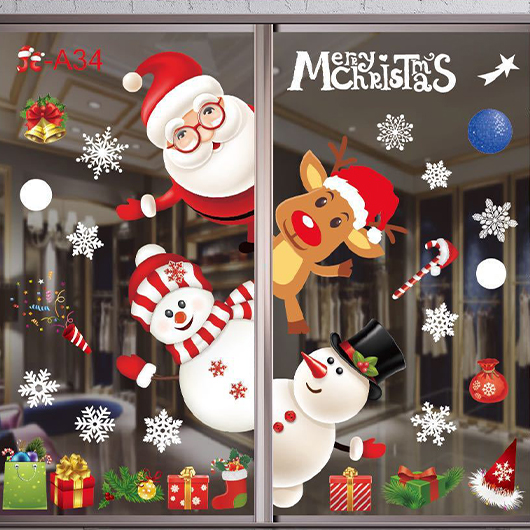 Multi Color Christmas Print Decorative Stickers