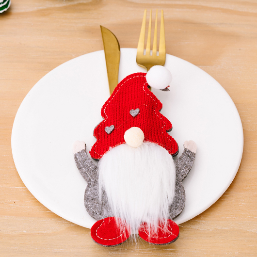Red Christmas Santa Claus Cutlery Cover