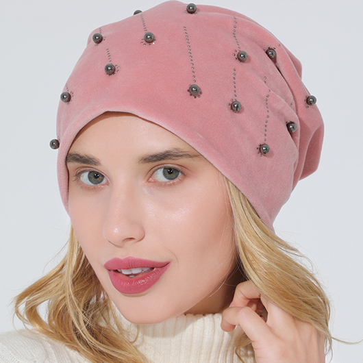 Pink Cotton Hot Drill Flannel Hat