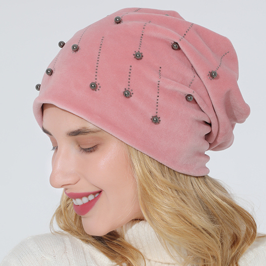 Pink Cotton Hot Drill Flannel Hat