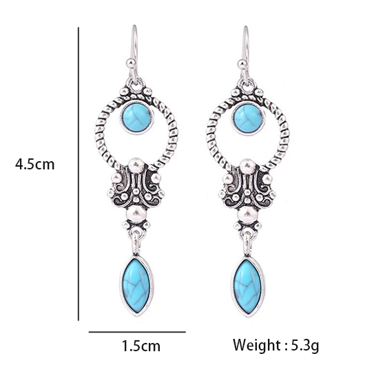 Light Blue Alloy Geometric Marble Earrings