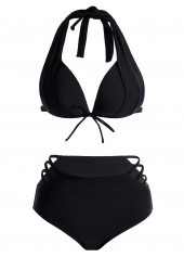 Halter High Waisted Bowknot Pierced Bikini Set | thumb picture 