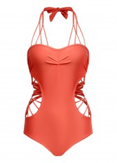 Tie Back Cutout Detail One Piece Swimwear