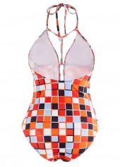 Geometric Print Halter Cutout One Piece Swimwear | thumb picture 