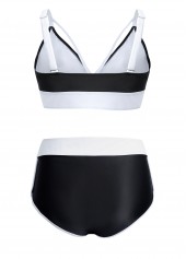 High Waisted Black Contrast Bikini Set | thumb picture 