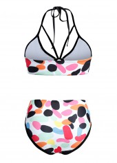 Rainbow Color Polka Dot High Waist Bikini Set | thumb picture 