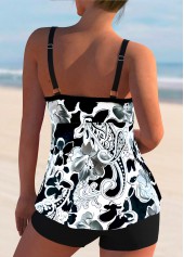 Paisley Print White Bowknot Tankini Set | thumb picture 
