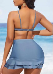 Drawstring High Waisted Dusty Blue Bikini Set | thumb picture 