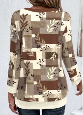 Dark Camel Fake 2in1 Random Floral Print Blouse | thumb picture 