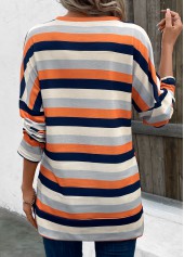 Multi Color Patchwork Striped Long Sleeve T Shirt | thumb picture 