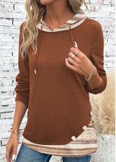 Multi Color Patchwork Long Sleeve Hoodie | thumb picture 