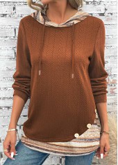 Multi Color Patchwork Long Sleeve Hoodie