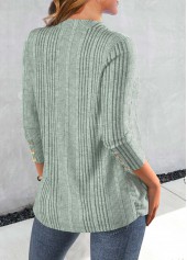 Plus Size Mint Green Button Long Sleeve T Shirt | thumb picture 