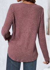 Dark Reddish Purple Lace Long Sleeve T Shirt | thumb picture 