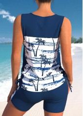 High Waisted Plus Size Criss Cross Navy Tankini Set | thumb picture 