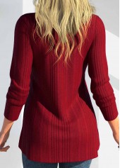 Red Zipper Long Sleeve Polo Collar T Shirt | thumb picture 