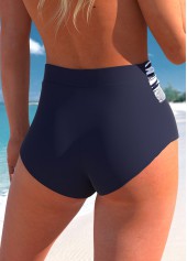 Surplice High Waisted Striped Navy Bikini Set | thumb picture 