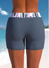 Drawstring Mid Waisted Graffiti Print Dark Grey Tankini Set | thumb picture 