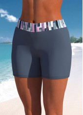 Drawstring Mid Waisted Graffiti Print Dark Grey Tankini Set | thumb picture 