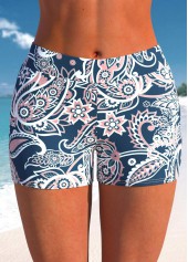 Bowknot Mid Waisted Paisley Print Navy Tankini Set | thumb picture 