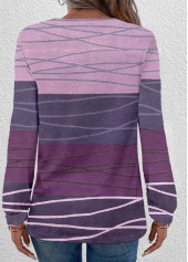 Plus Size Dark Reddish Purple Patchwork T Shirt | thumb picture 