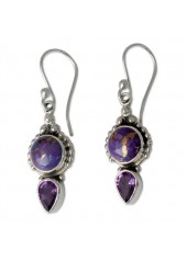 Hot Drilling Purple Alloy Detail Earrings | thumb picture 