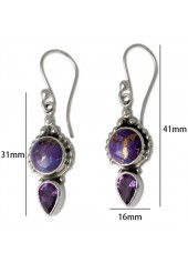 Hot Drilling Purple Alloy Detail Earrings | thumb picture 