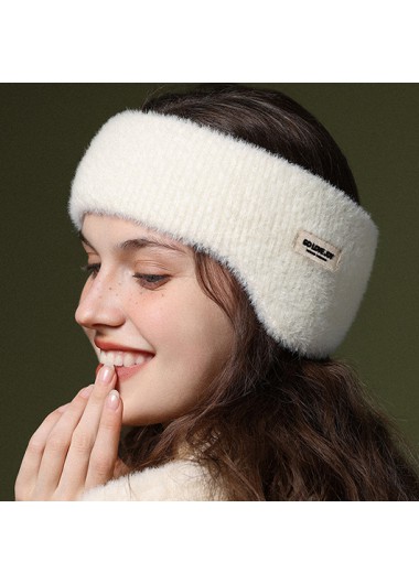 Modlily Patchwork Letter Print windproof White Earmuff - One Size